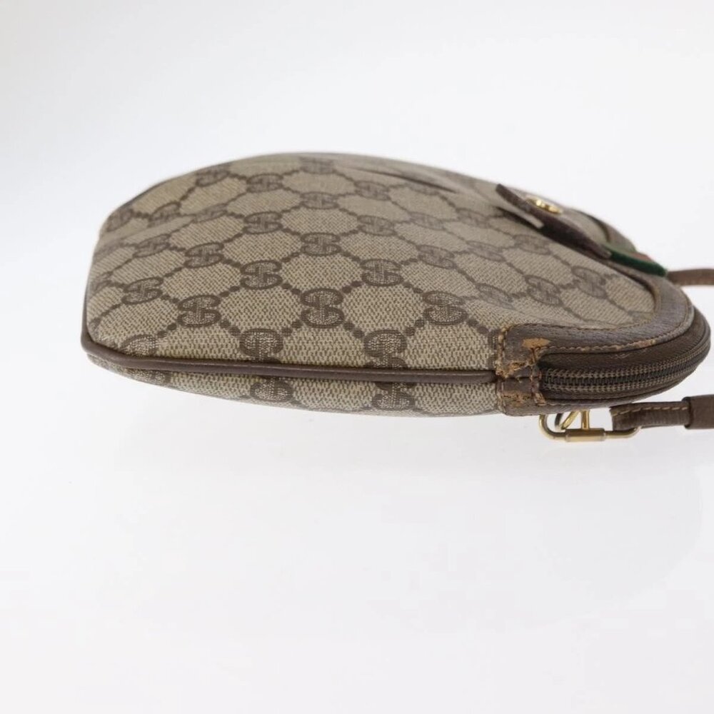 GUCCI GG Supreme Web Sherry Line Bag PVC Beige Gold 904 02 047 Auth ka922 - Picture 5 of 16